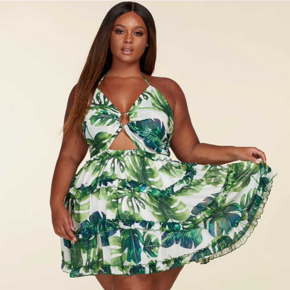 Plus size cut out dress